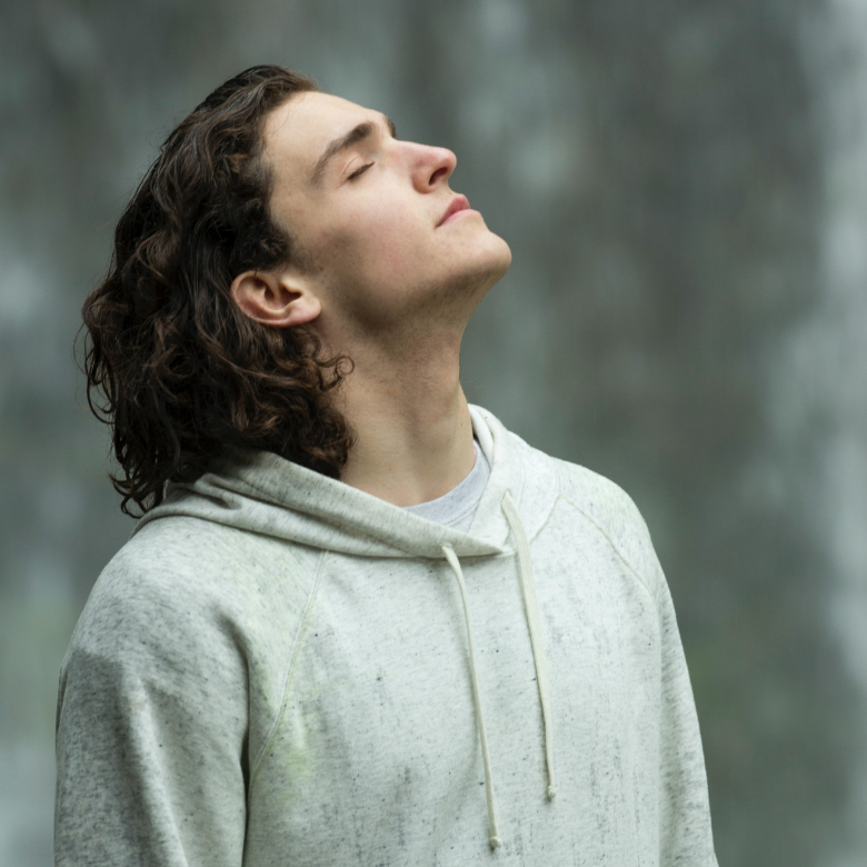 A boy with wavy hair