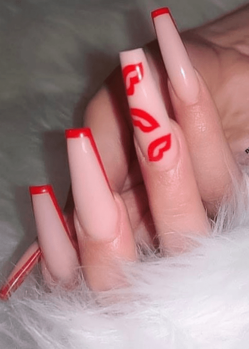 Beautiful Valentine’s day nail designs that you will want to try for yourself this year. #valentinesdaynails #valentinesdaynailsacrylic #nails #beauty #valentinesdaynailsacryliclong