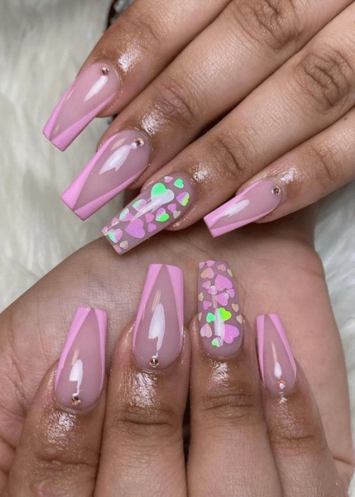 Valentine’s day is all about love so here are some amazing nail designs you will love #valentinesdaynails #valentinesdaynailsacrylic #nails #beauty #valentinesdaynailsacryliclong