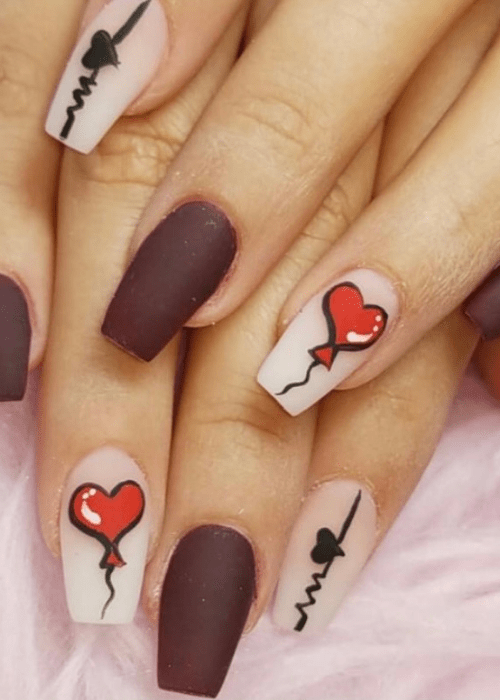 Beautiful Valentine’s day nail designs that you will want to try for yourself this year. #valentinesdaynails #valentinesdaynailsacrylic #nails #beauty #valentinesdaynailsacryliclong