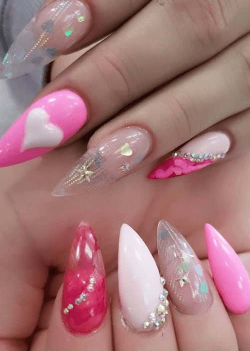 Valentine’s day is all about love so here are some amazing nail designs you will love #valentinesdaynails #valentinesdaynailsacrylic #nails #beauty #valentinesdaynailsacryliclong