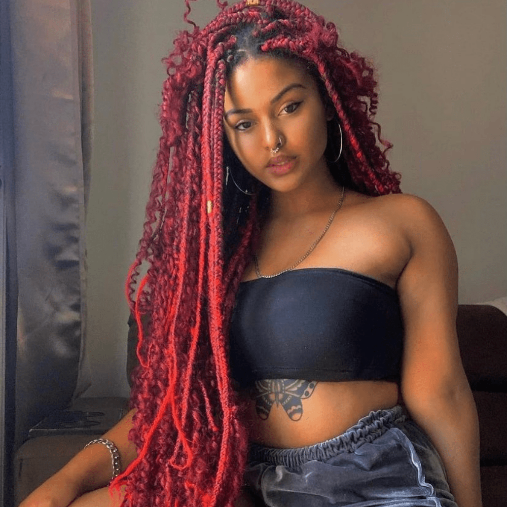 Explore the Magical World of Red Box Braids [50+ Braided Hairstyles Ideas]  - Curly Craze