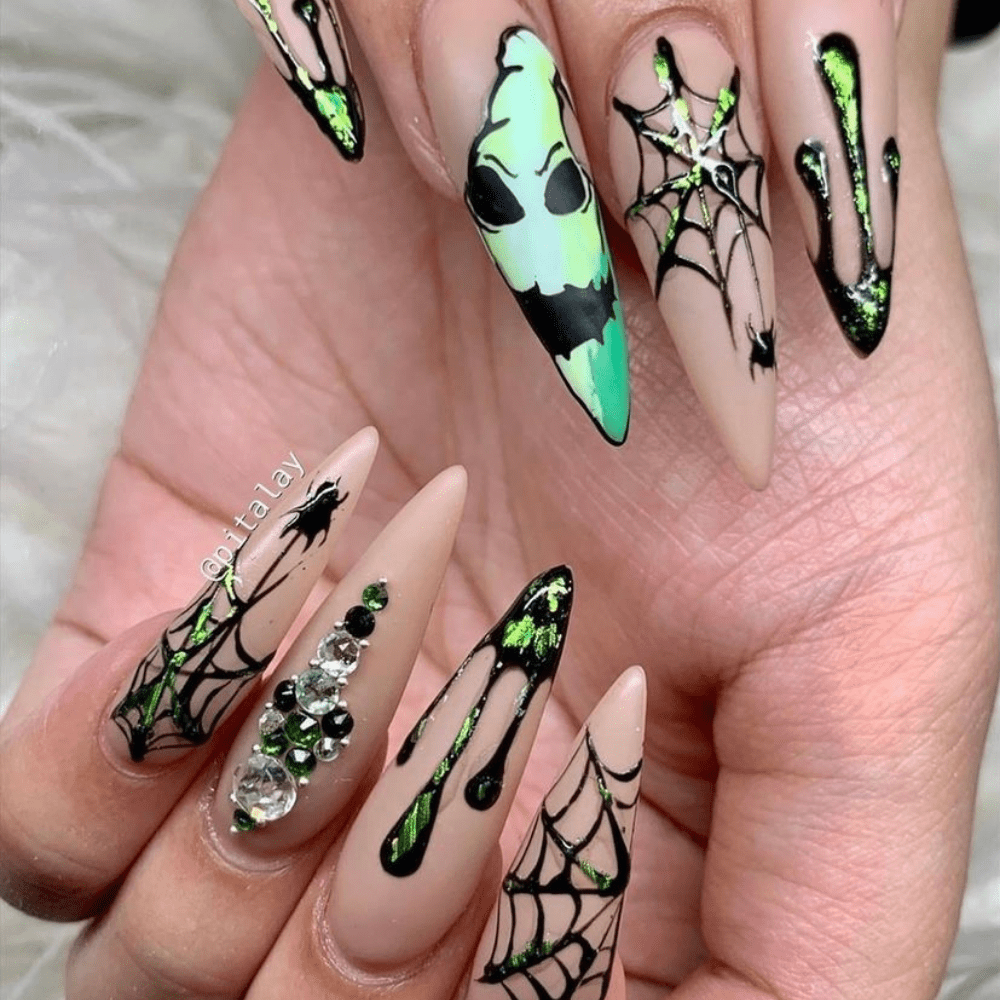 green monster nail design