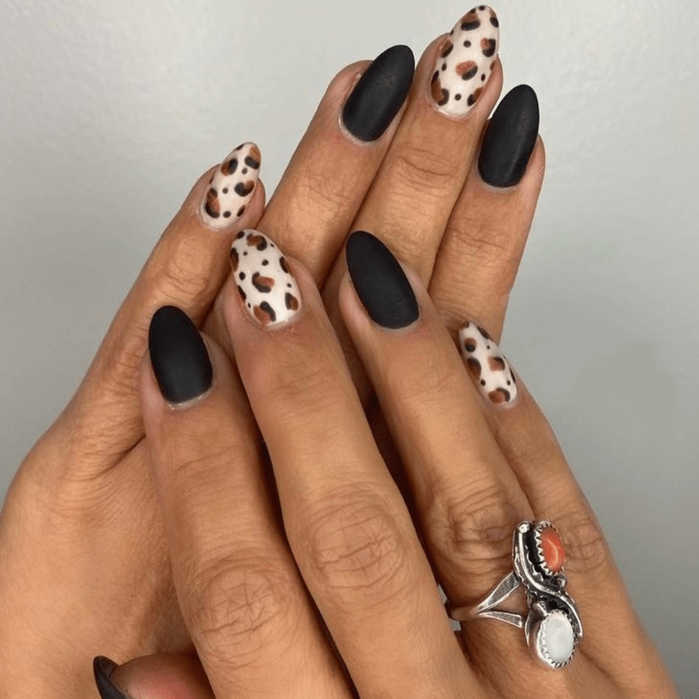 Lepoard print polygel nail design