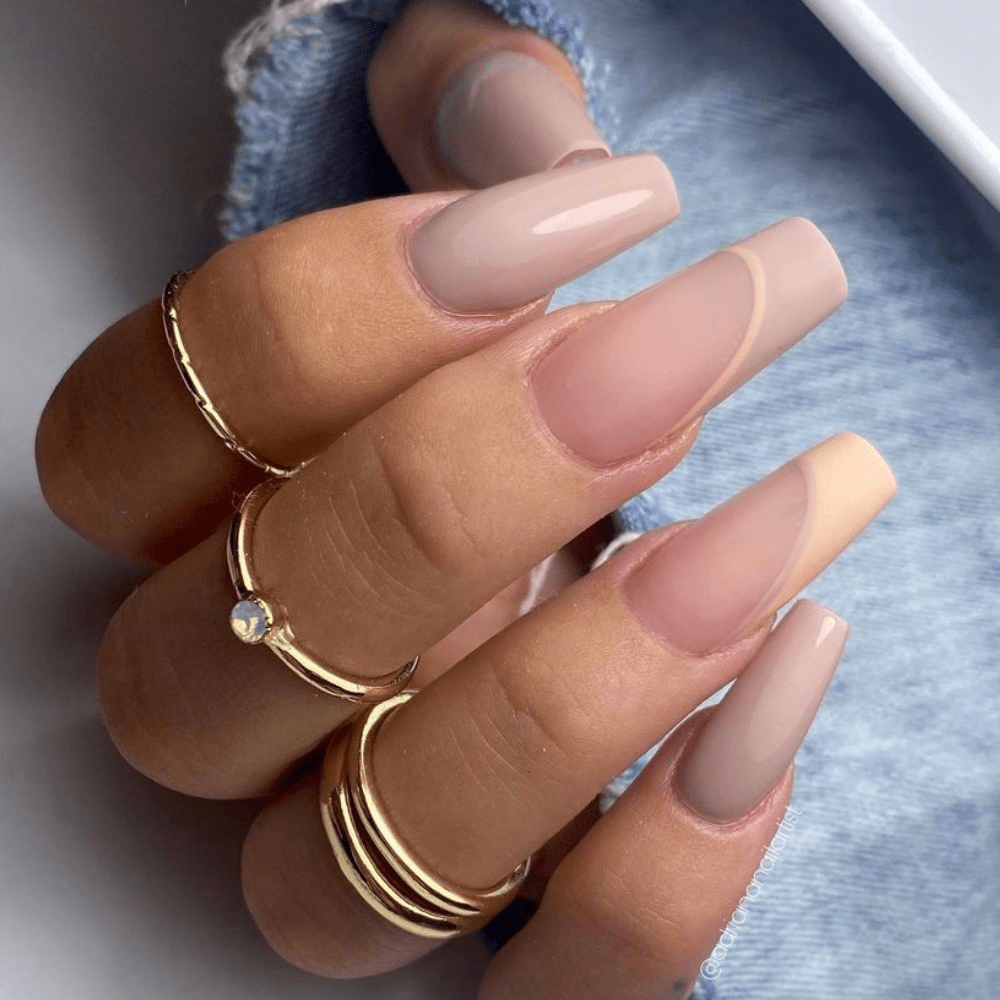 Tan and nude nail design