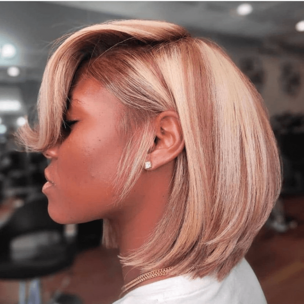 A blonde and brown bob