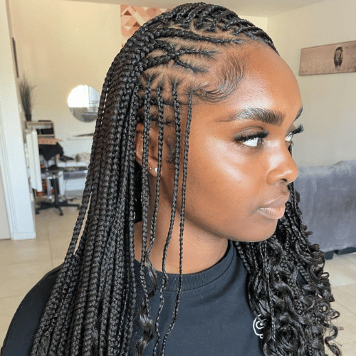 Box Braids With Cornrows - Back-to-school hairstyle