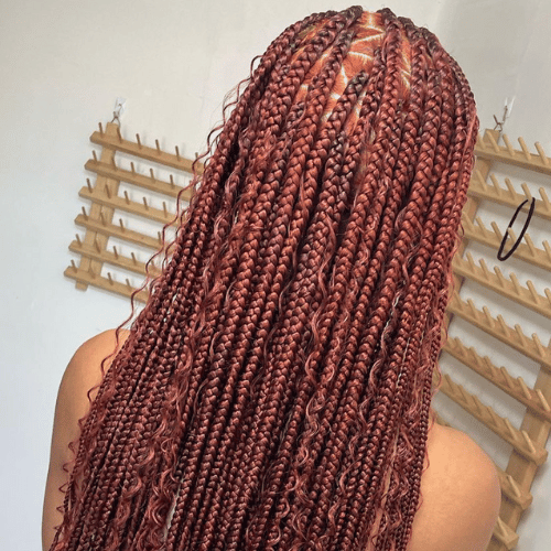 Goddess Box Braids with Triangle Parts