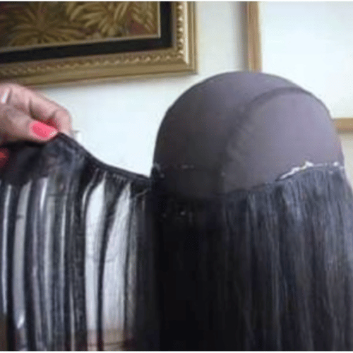 The process of doing a quick weave